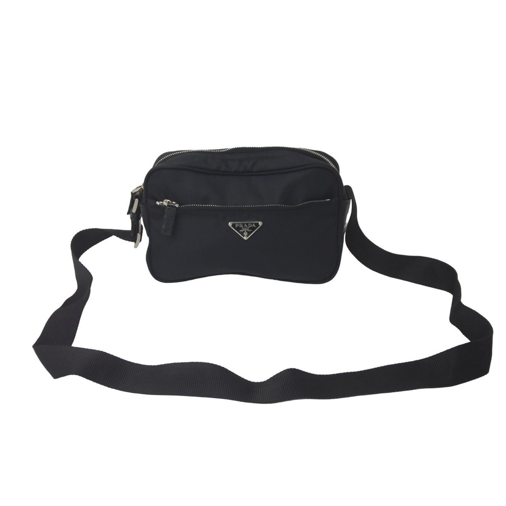 Prada Logo Black Nylon Bag Shoulder Nero Triangle - Picture 2 of 10